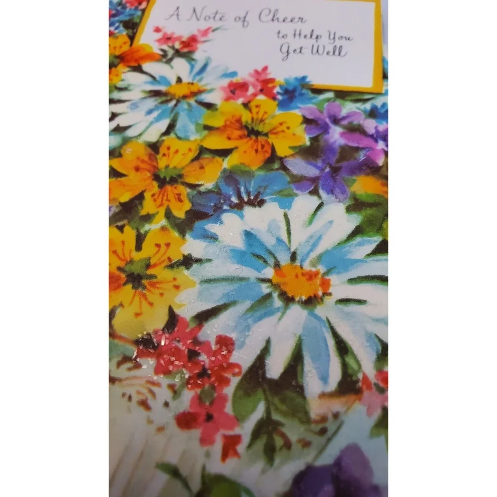 6 Old Vintage Used Get Well‎ Greeting Card Fronts Crafts Flowers Clock Bluebird
